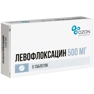 Купить Левофлоксацин 500 мг 5 шт таблетки покрытые пленочной оболочкой