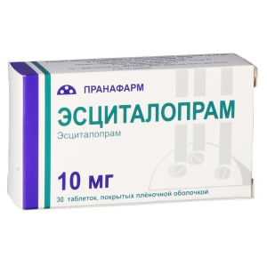 Купить: Эсциталопрам 10 мг 30 шт таблетки покрытые пленочной оболочкой