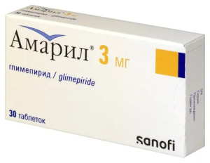 Купить: Амарил 3 мг 30 шт таблетки