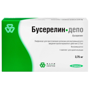 Купить: Бусерелин-Депо 3,75 мг 1 шт лиофилизат для суспензии для внутримышечного введения пролонгированного действия флакон