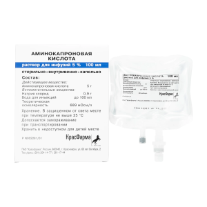 Купить: Аминокапроновая Кислота 5 % 100 мл раствор для инфузий