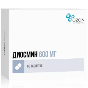 Купить Диосмин 600 мг 60 шт таблетки покрытые пленочной оболочкой