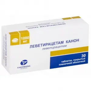 Купить Леветирацетам-Канон 1000 мг 30 шт таблетки покрытые пленочной оболочкой