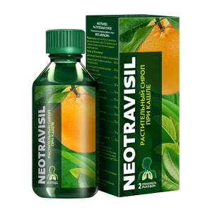 Купить: Неотрависил 100 мл сироп растительный при кашле вкус апельсина