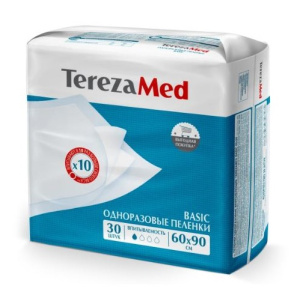 Купить: TerezaMed Basic 60смх90см 30 шт пеленки одноразовые впитывающие