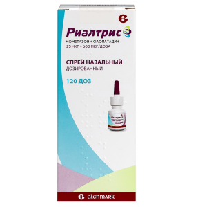 Купить: Риалтрис 25 мкг + 600 мкг/доза 15 мл 120 доз спрей назальный дозированный