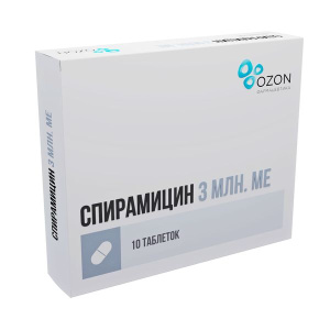 Купить: Спирамицин 3 млн МЕ 10 шт таблетки покрытые пленочной оболочкой
