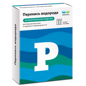 Купить: Перекись водорода буфус Реневал 3 % 10 мл 5 шт раствор для наружного и местного применения тюбик-капельница