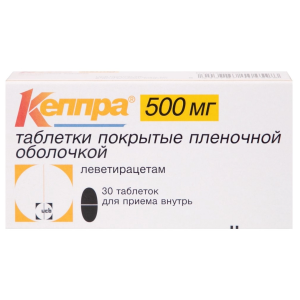 Купить: Кеппра 500 мг 30 шт таблетки покрытые пленочной оболочкой