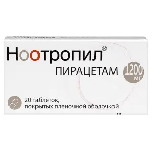 Купить Ноотропил 1,2 г 20 шт таблетки покрытые оболочкой