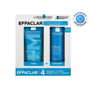 Купить: La Roche-Posay Effaclar набор 200 мл гель очищающий + 200 мл лосьон сужающий поры