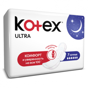 Купить: Kotex Ultra Night 7 шт прокладки ночные с сеточкой