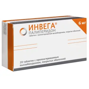 Купить Инвега 6 мг 28 шт таблетки пролонгированного действия покрытые оболочкой