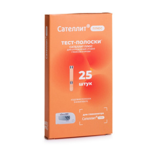 Купить: Сателлит Плюс 25 шт тест-полоски к глюкометру ПКГЭ-02.4