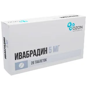 Купить Ивабрадин 5 мг 28 шт таблетки покрытые пленочной оболочкой