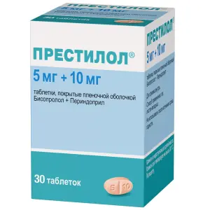 Купить Престилол 5 мг + 10 мг 30 шт таблетки покрытые пленочной оболочкой