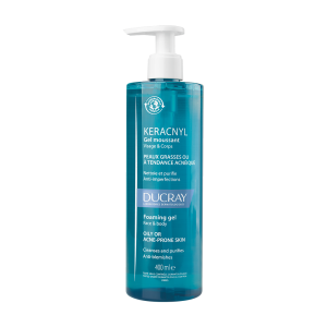 Купить: Ducray Keracnyl 400 мл гель очищающий пенящийся для жирной, проблемной кожи