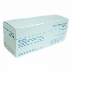 Купить: Дакарбазин Медак 200 мг 10 шт лиофилизат для приготовления раствора для внутривенного введения