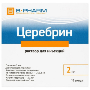 Купить: Церебрин 2 мл 10 шт раствор для инъекций ампулы