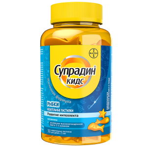 Купить: Супрадин Кидс Рыбки 4 г 30 шт пастилки жевательные