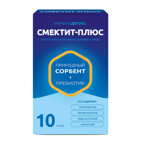 Купить: Минерал Детокс Смектит-плюс Инулин 10 шт порошок для приема внутрь саше