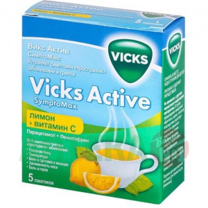 Купить: Викс Актив СимптоМакс 5 г 5 шт порошок для приготовления раствора для приема внутрь лимон
