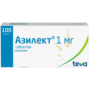 Купить: Азилект 1 мг 100 шт таблетки