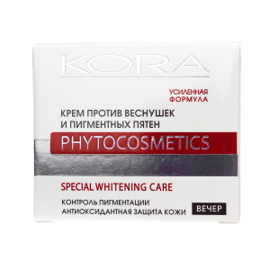 Купить: Kora Phytocosmetics 50 мл крем против веснушек и пигментных пятен для лица шеи и области декольте