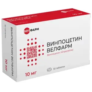 Купить Винпоцетин Велфарм 10 мг 30 шт таблетки