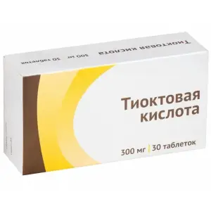Купить Тиоктовая Кислота 300 мг 30 шт таблетки покрытые пленочной оболочкой