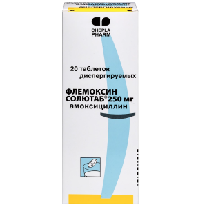 Купить: Флемоксин Солютаб 250 мг 20 шт таблетки диспергируемые
