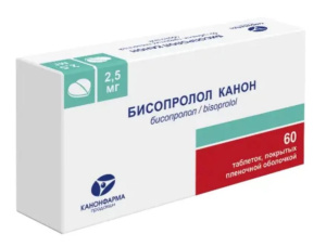 Купить: Бисопролол 2,5 мг 60 шт таблетки покрытые пленочной оболочкой