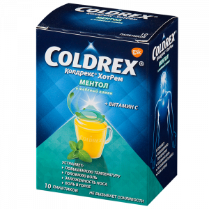 Купить: Колдрекс Хотрем 10 шт порошок для приготовления раствора для приема внутрь ментол-мед-лимон