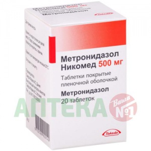 Купить: Метронидазол-Никомед 500 мг 20 шт таблетки покрытые пленочной оболочкой