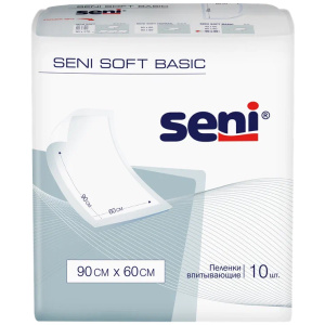 Купить: Seni Soft Basic 10 шт пеленки одноразовые 60 см х 90 см 2 капли