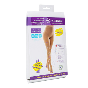 Купить: Intex колготки компрессионные размер универсальный 1 класс компрессии чёрные
