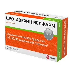 Купить Дротаверин Велфарм 40 мг 60 шт таблетки