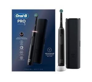 Купить: Oral-B PRO электрическая зубная щетка 3 с 1 сменной насадкой черная + дорожный футляр 1 шт