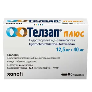 Купить Телзап Плюс 12,5 мг + 40 мг 90 шт таблетки