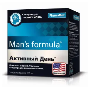 Купить Man's formula Активный день 630 мг 30 шт капсулы