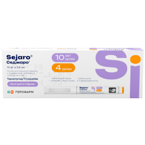 Седжаро 10 мг/доз 2,4 мл 1 шт раствор для подкожного введения + иглы одноразовые 4 шт