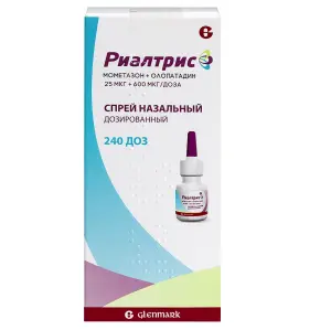 Купить Риалтрис 25 мкг + 600 мкг/доза 15 мл 240 доз спрей назальный дозированный