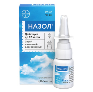 Купить: Назол 0,025% 10 мл спрей назальный