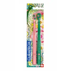 Купить Curaprox ultrasoft summer 2021 2 шт набор зубных щеток (коралловая, зеленая)