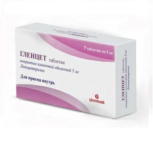 Купить: Гленцет 5 мг 7 шт таблетки покрытые пленочной оболочкой