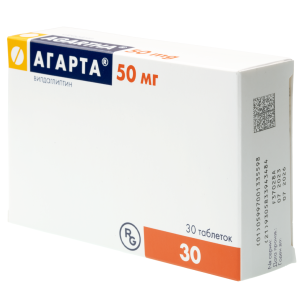 Купить: Агарта 50 мг 30 шт таблетки