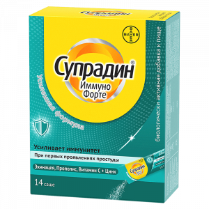 Купить: Супрадин Иммуно Форте 1,8 г 14 шт гранулы для рассасывания саше