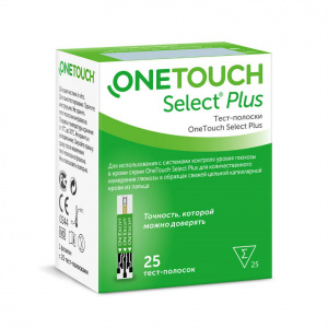 Купить: OneTouch Select Plus 25 шт тест-полоски для определения глюкозы крови