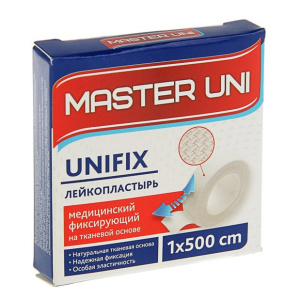 Купить: Master Uni пластырь 1 шт 1 см × 500 см на тканевой основе
