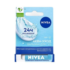 Купить: Nivea Аква-уход  4,8 г бальзам для губ SPF15